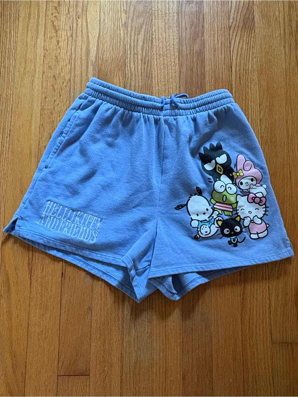 Sanrio Women’s Hello Kitty Sweat Shorts Blue Medium Cotton